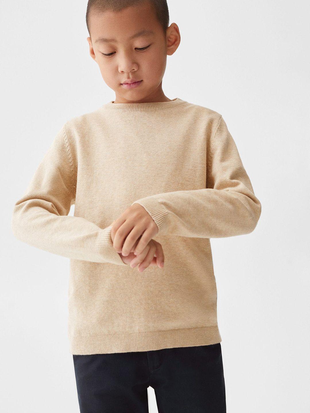 mango kids boys round neck knitted pullover