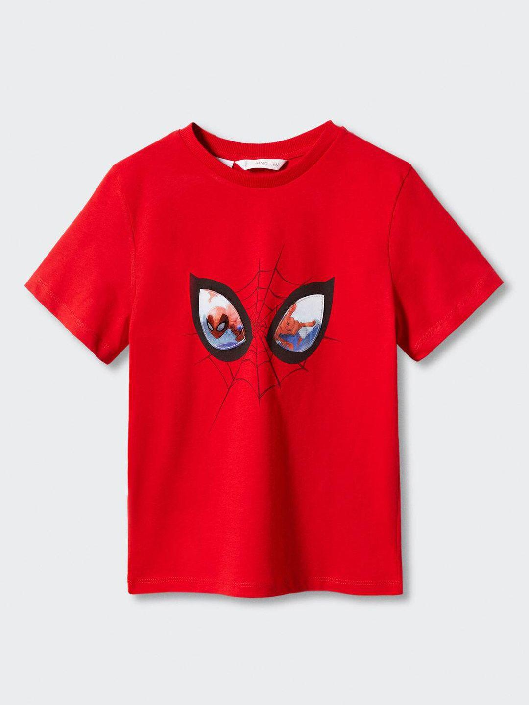 mango kids boys spider-man print pure cotton t-shirt