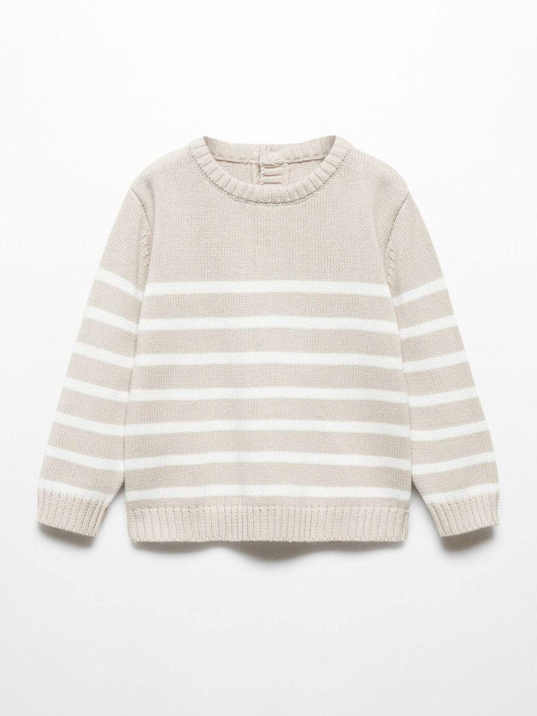 mango kids boys striped pure cotton pullover