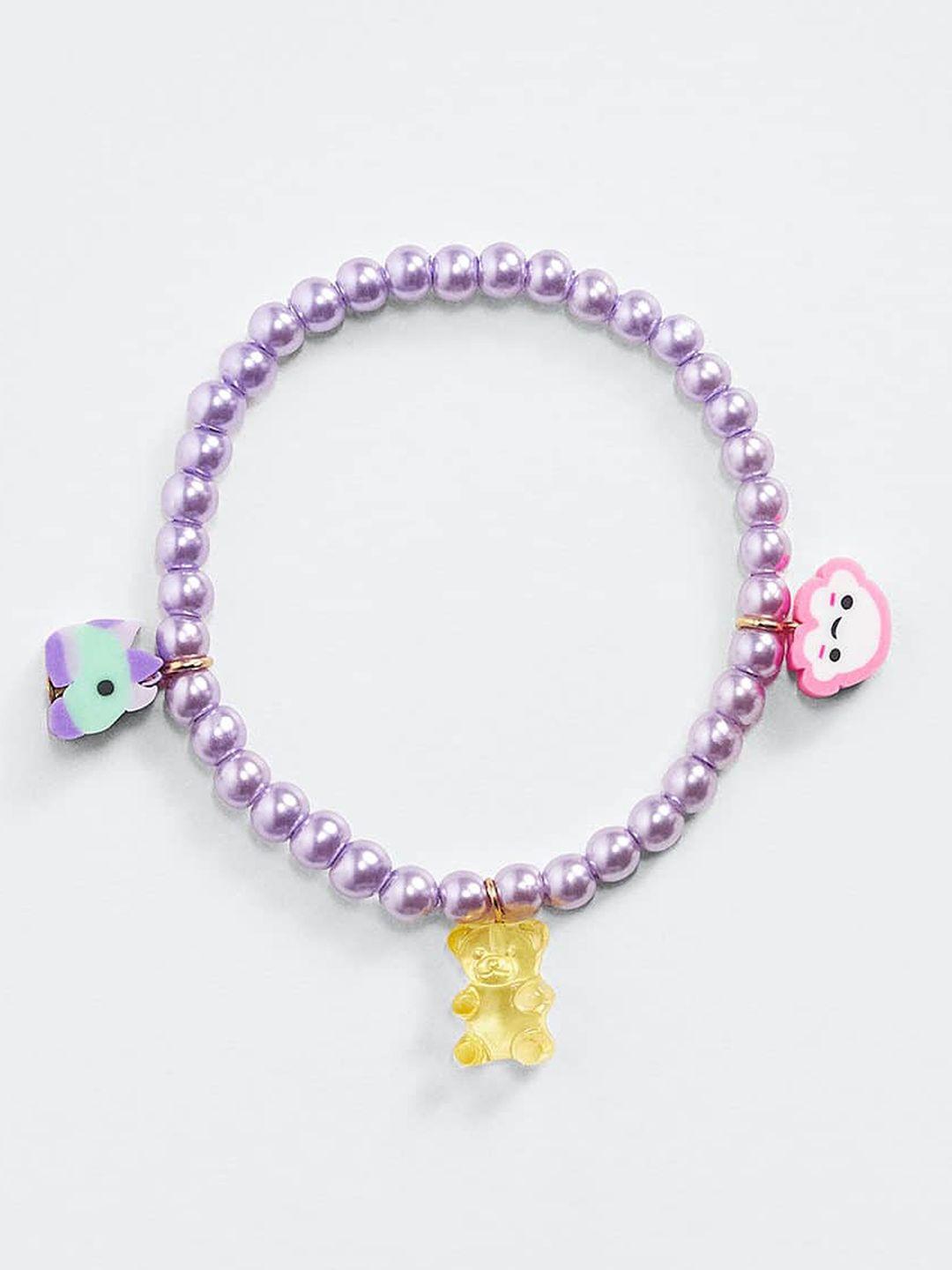 mango kids girls beaded charm elasticated bracelet