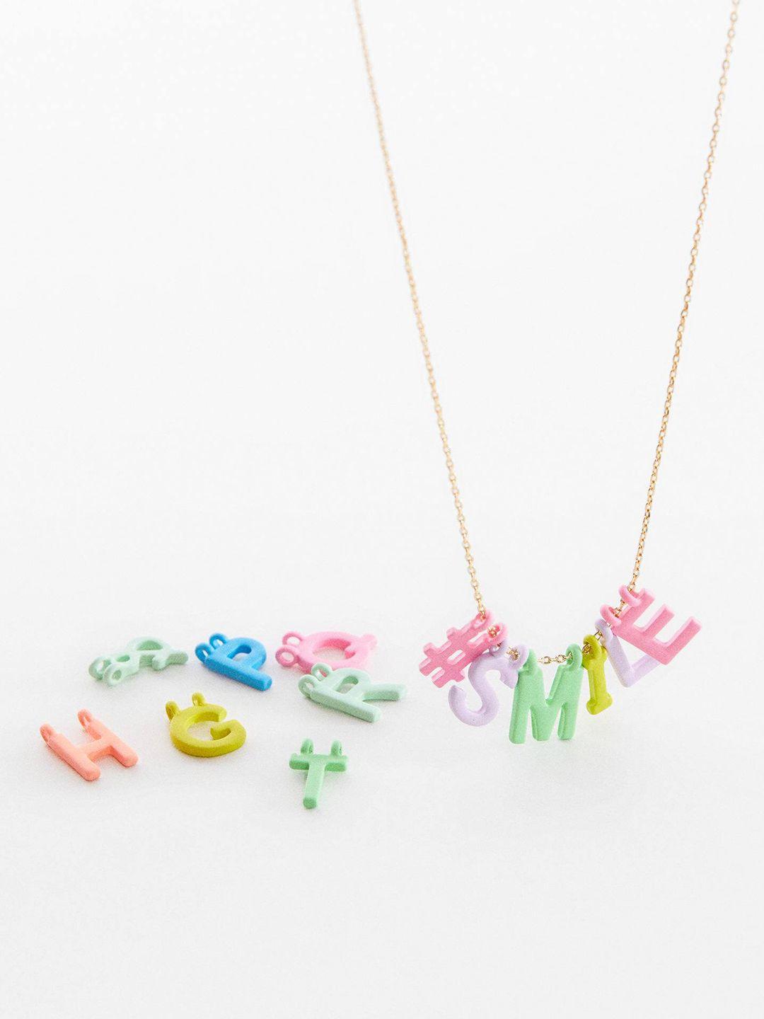 mango kids girls smile necklace with extra alphabets