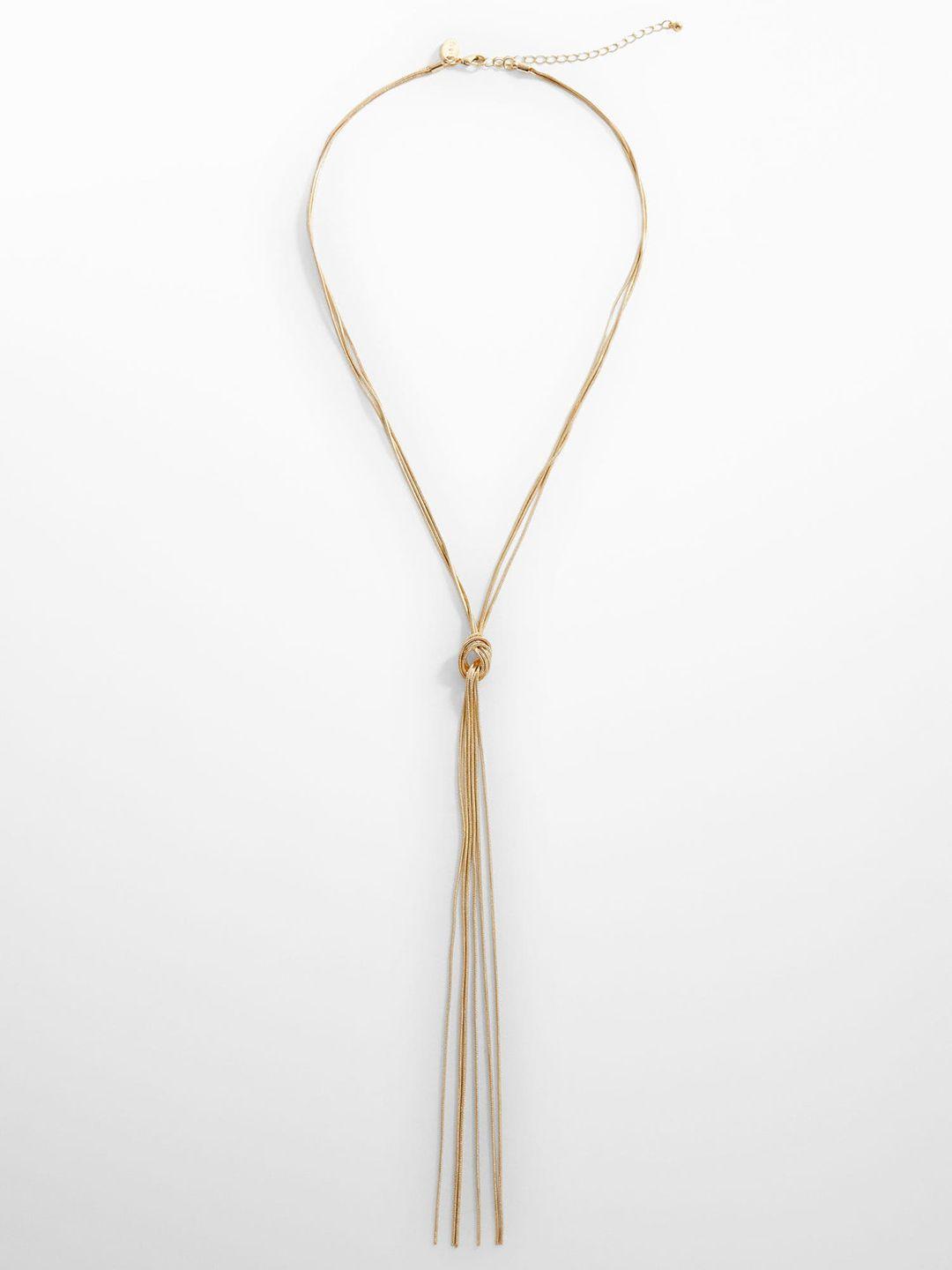 mango knot detail brass necklace