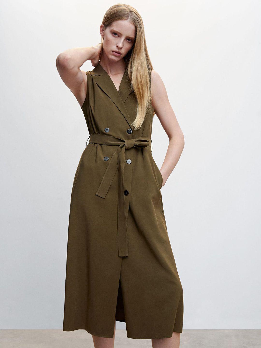 mango lapel collar sustainable blazer midi dress