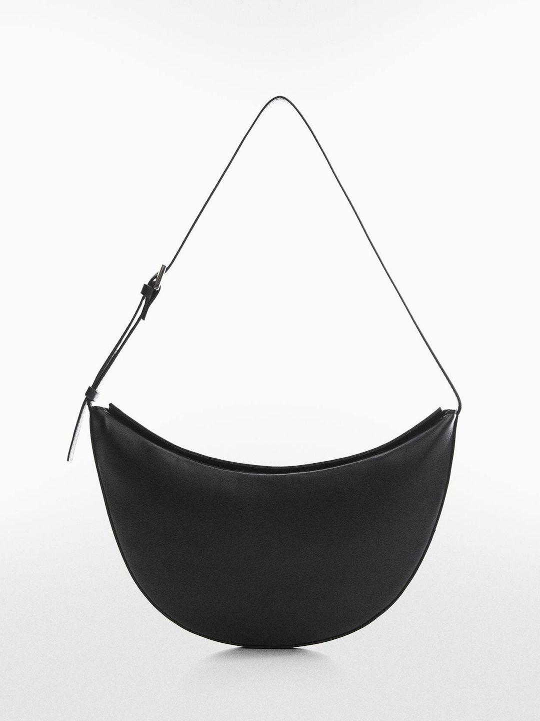 mango leather structured shoulder bag