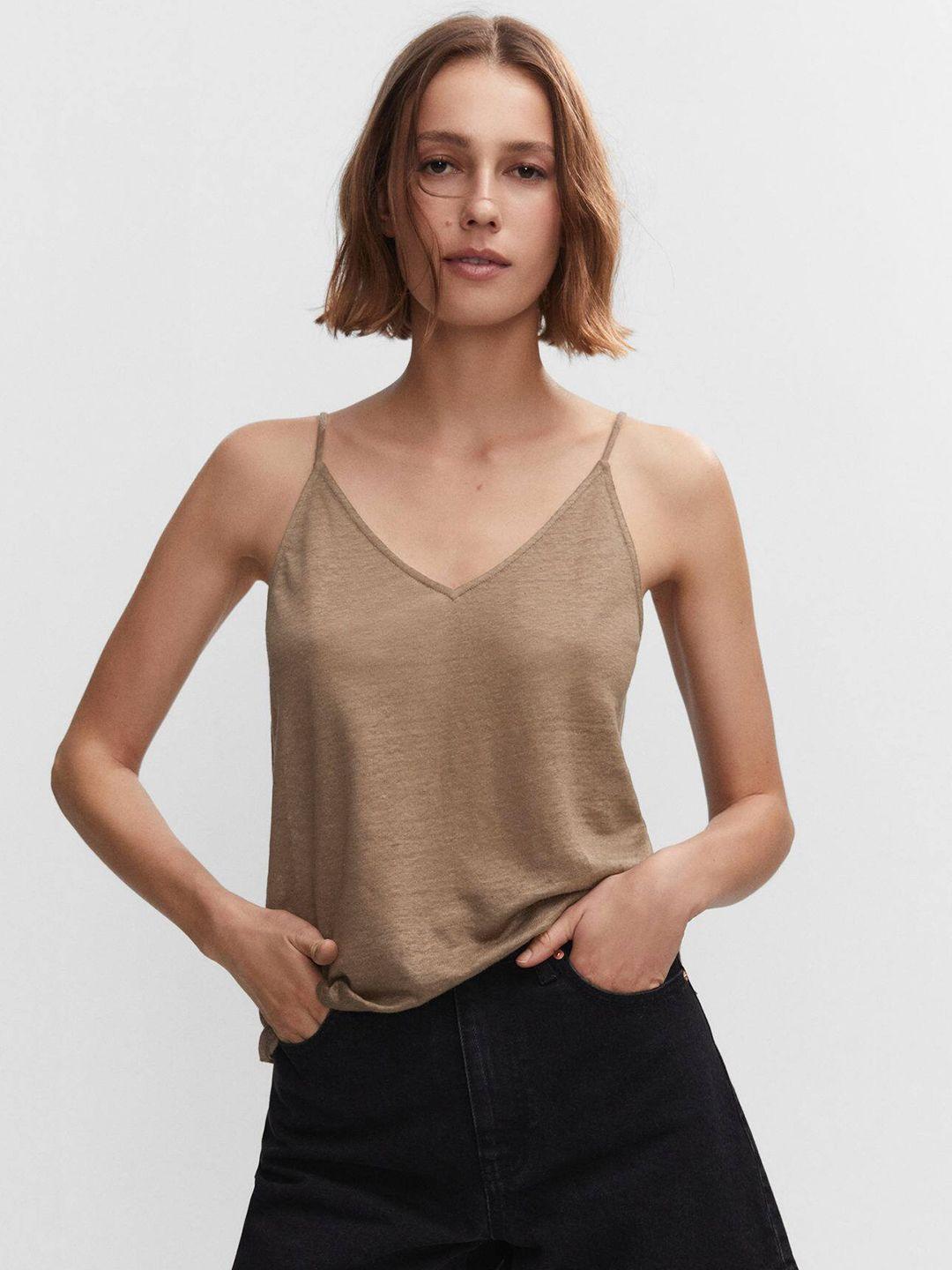 mango linen cami top