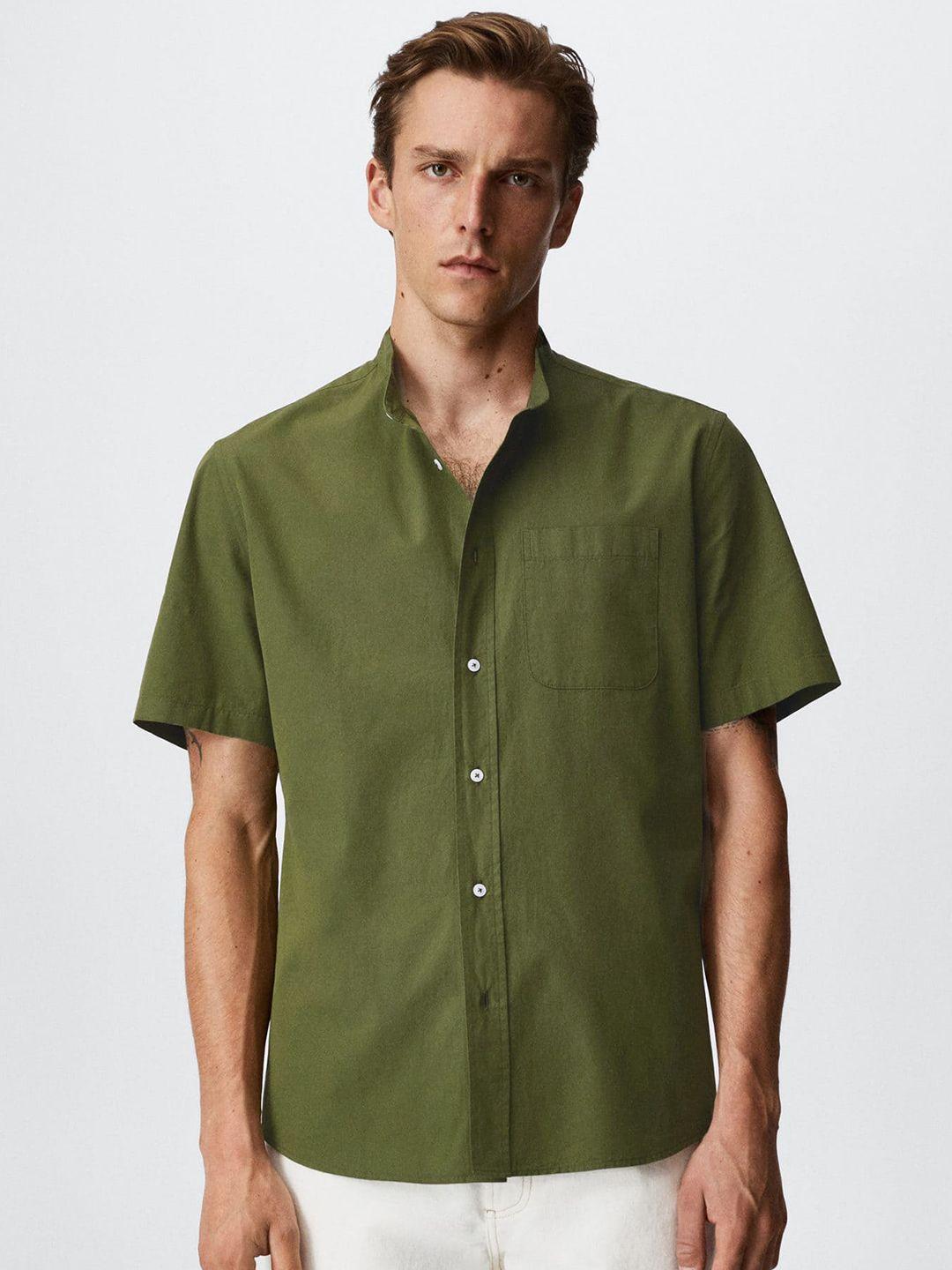 mango man band collar sustainable pure cotton casual shirt