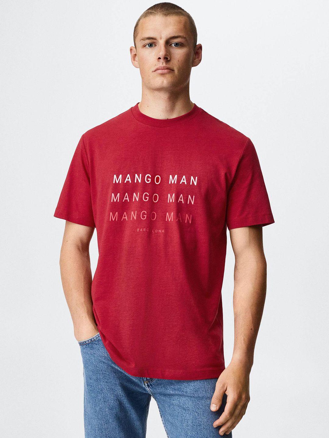 mango man brand logo print pure cotton sustainable t-shirt