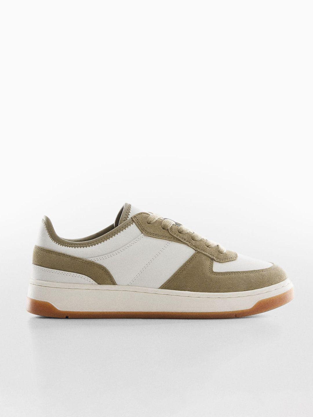 mango man colourblocked leather sneakers