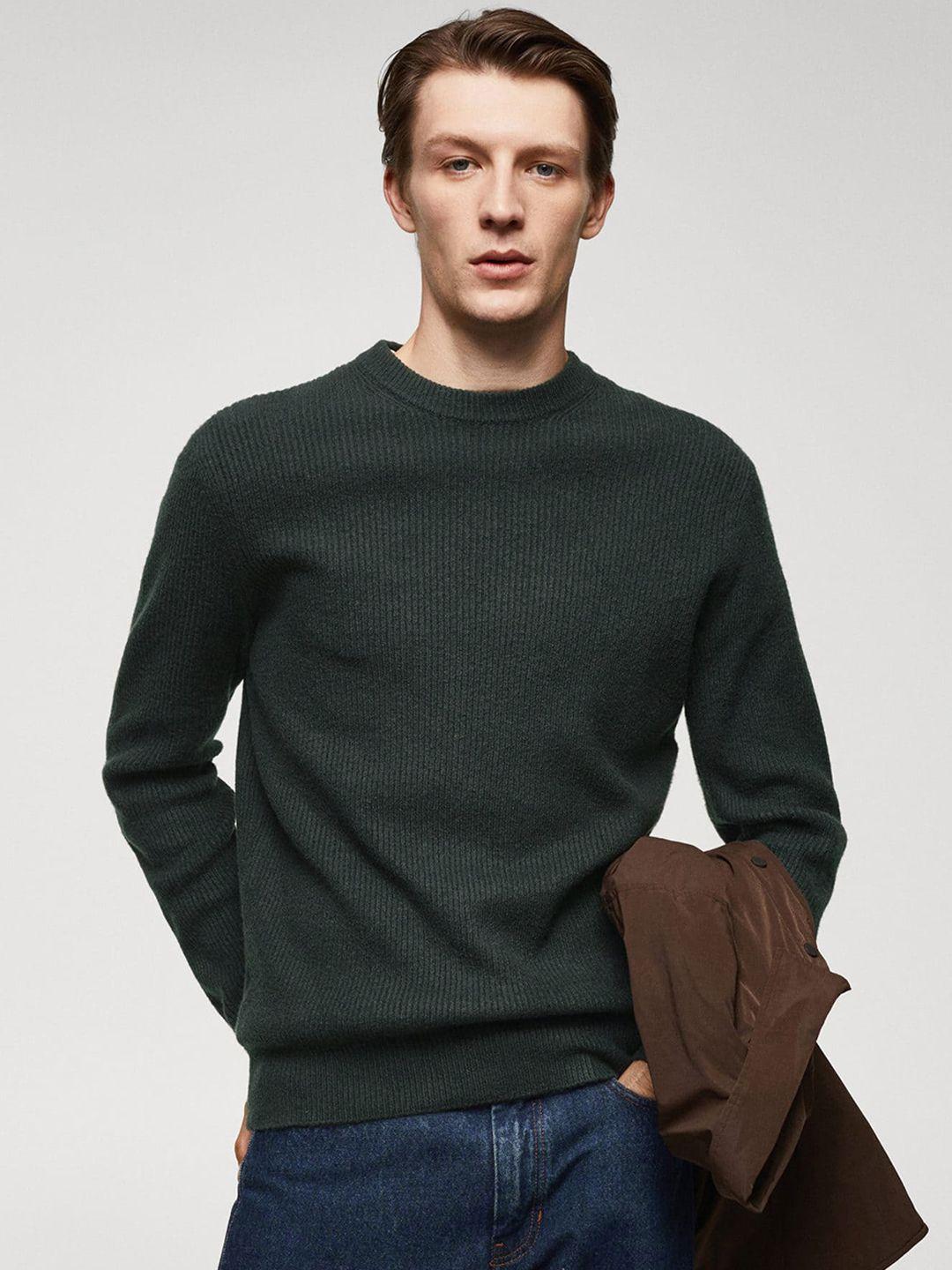 mango man crew neck ribbed pullover