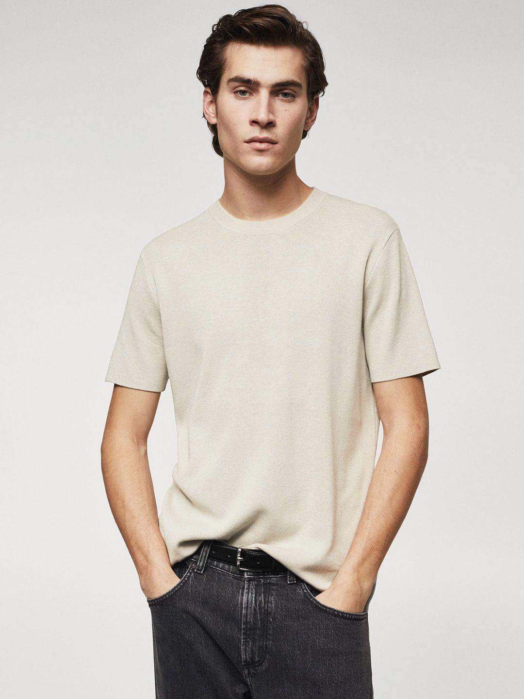 mango man fine knit t-shirt