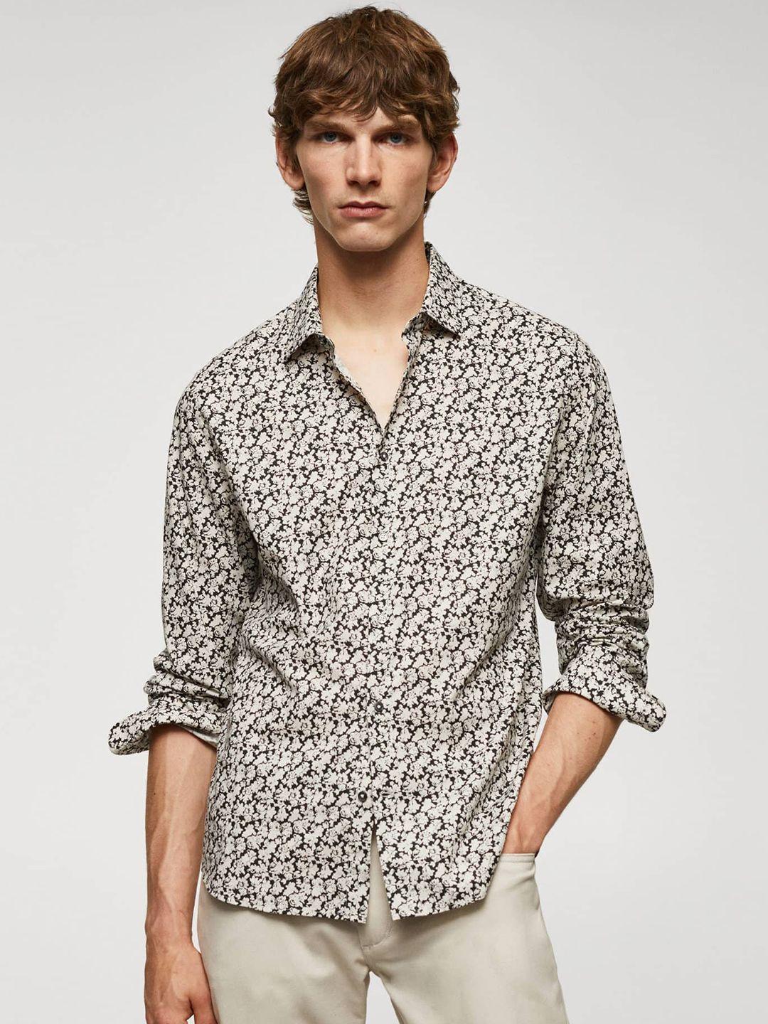 mango man floral printed pure cotton casual shirt