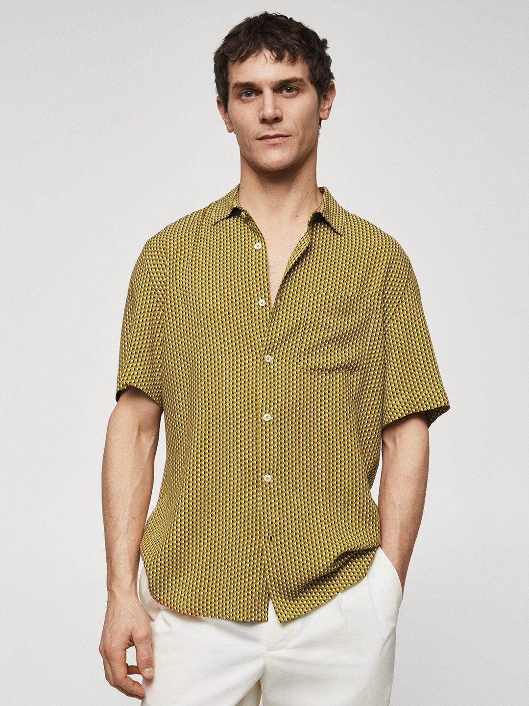 mango man opaque printed casual shirt