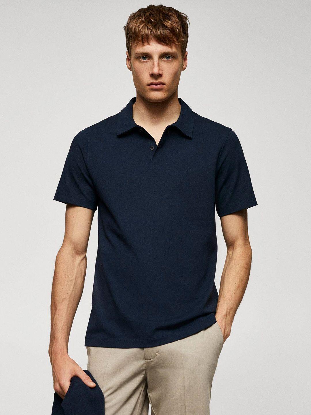 mango man polo collar slim fit t-shirt