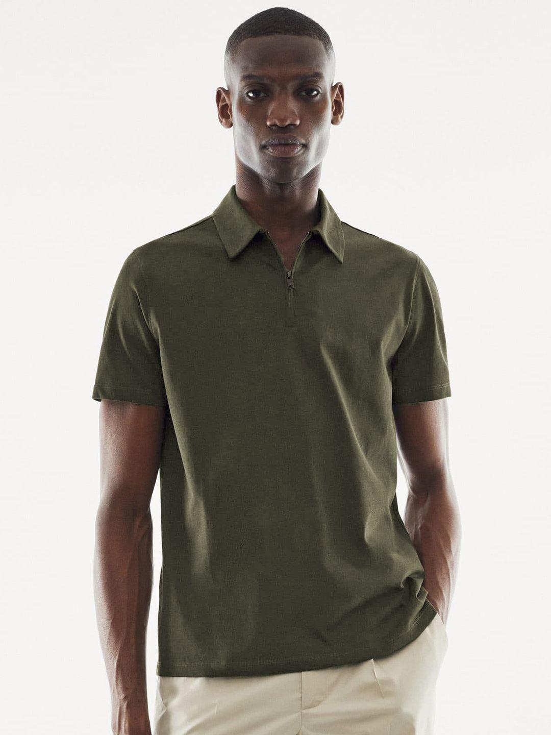 mango man polo collar sustainable performance slim fit t-shirt