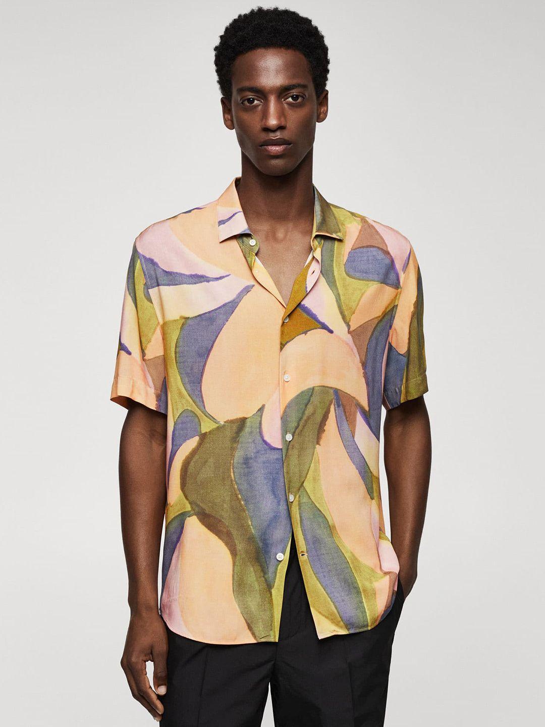 mango man printed casual shirt