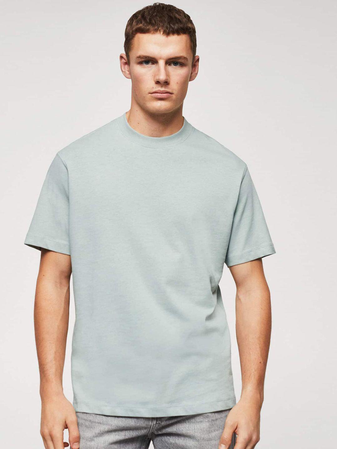 mango man pure cotton relaxed t-shirt