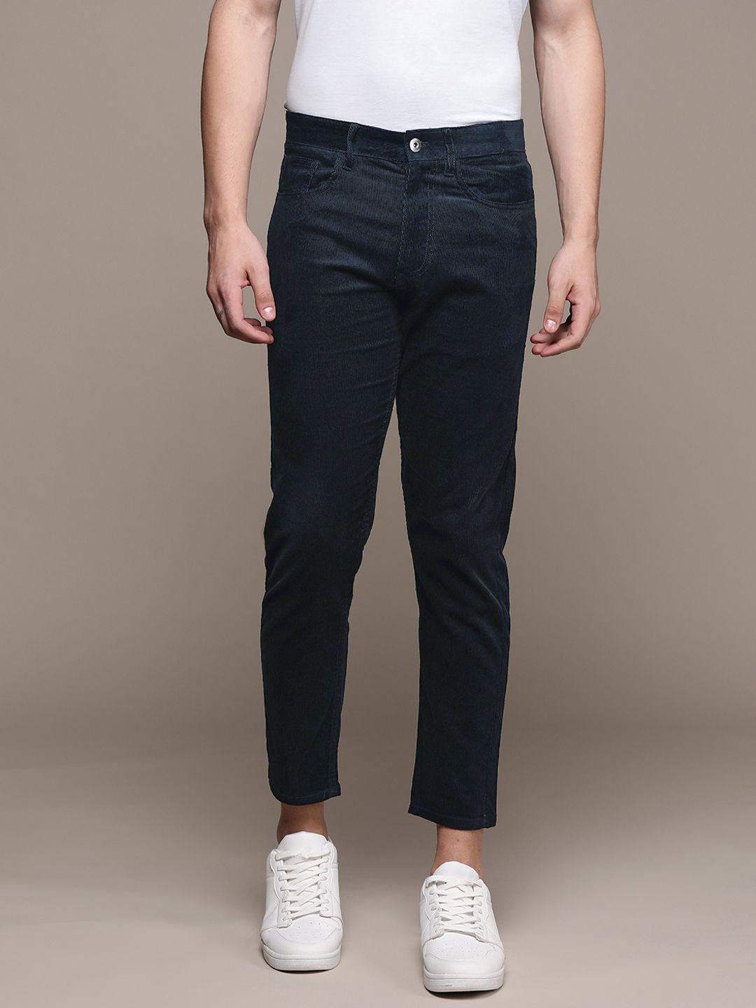 mango man self striped tapered fit corduroy sustainable trousers