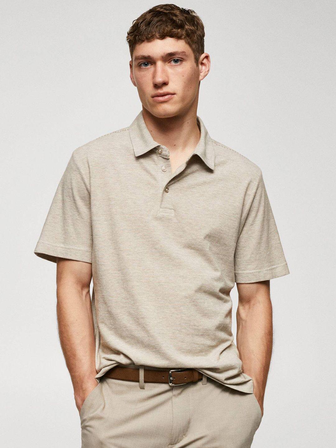 mango man solid polo collar t-shirt