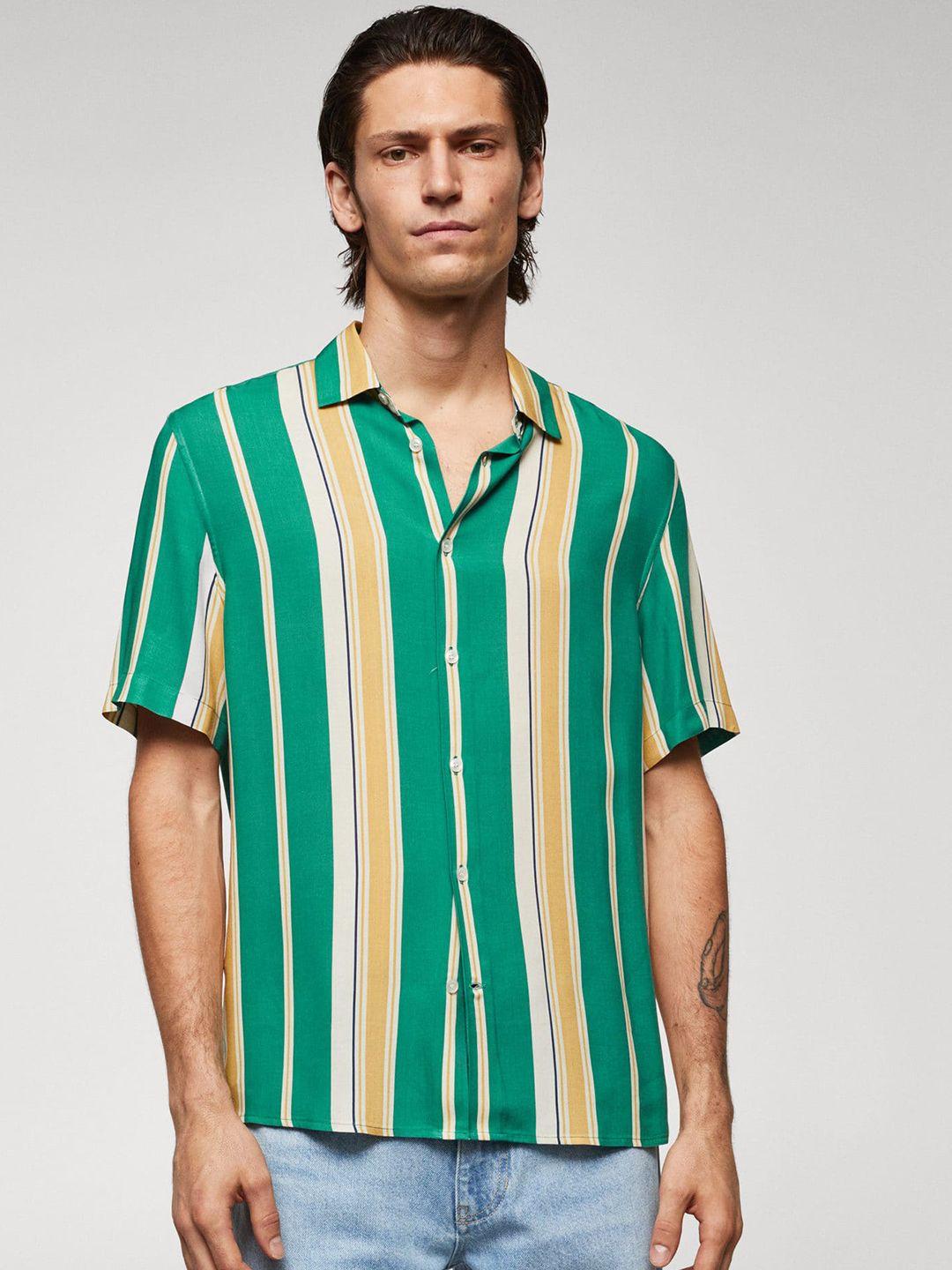 mango man striped casual shirt