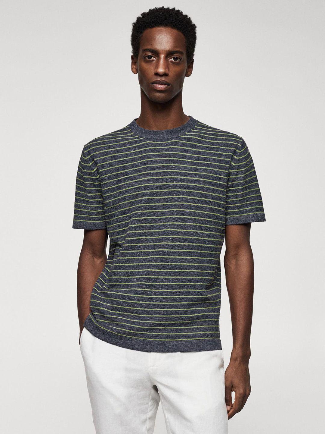 mango man striped knitted t-shirt