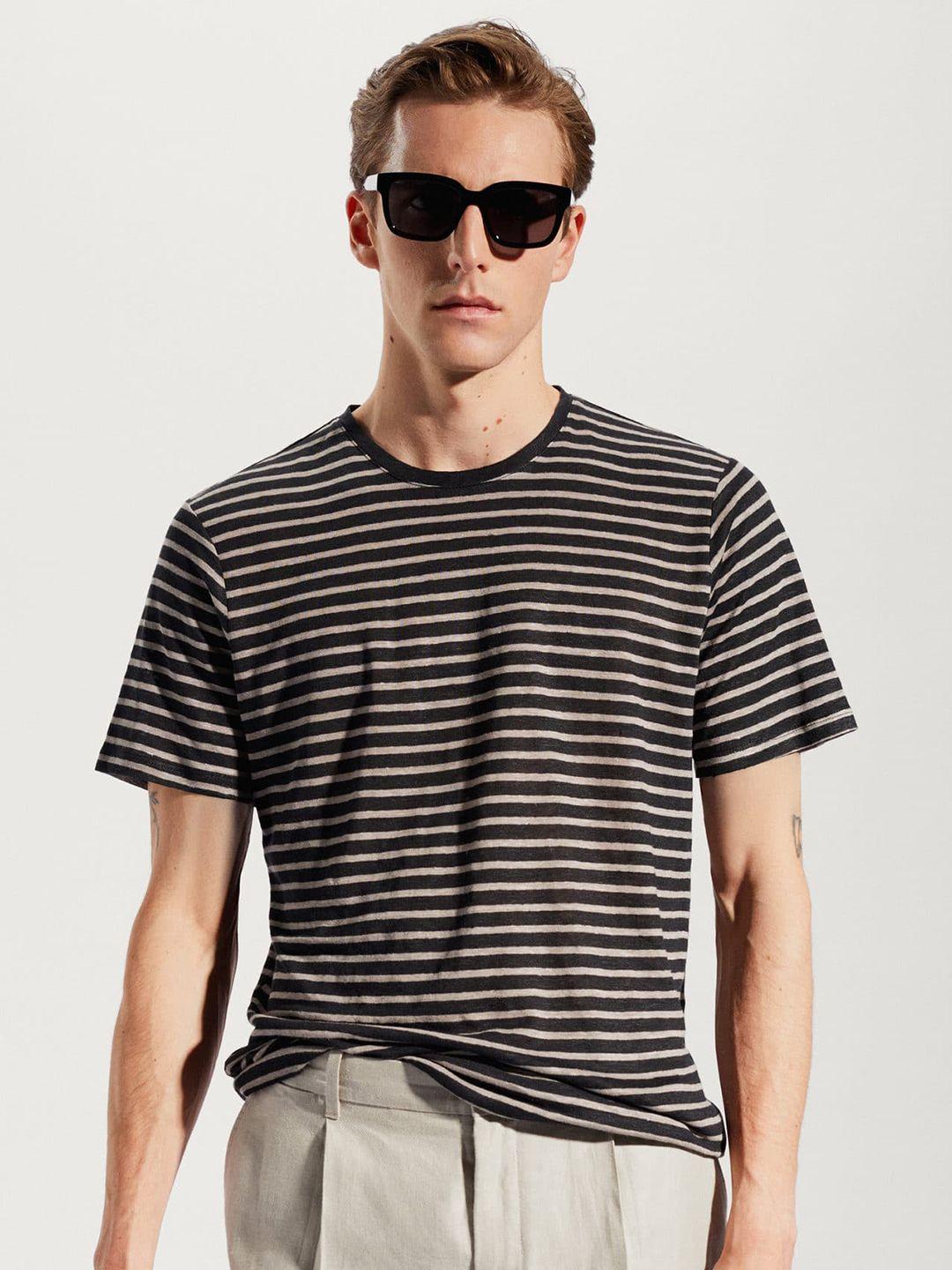 mango man striped linen t-shirt