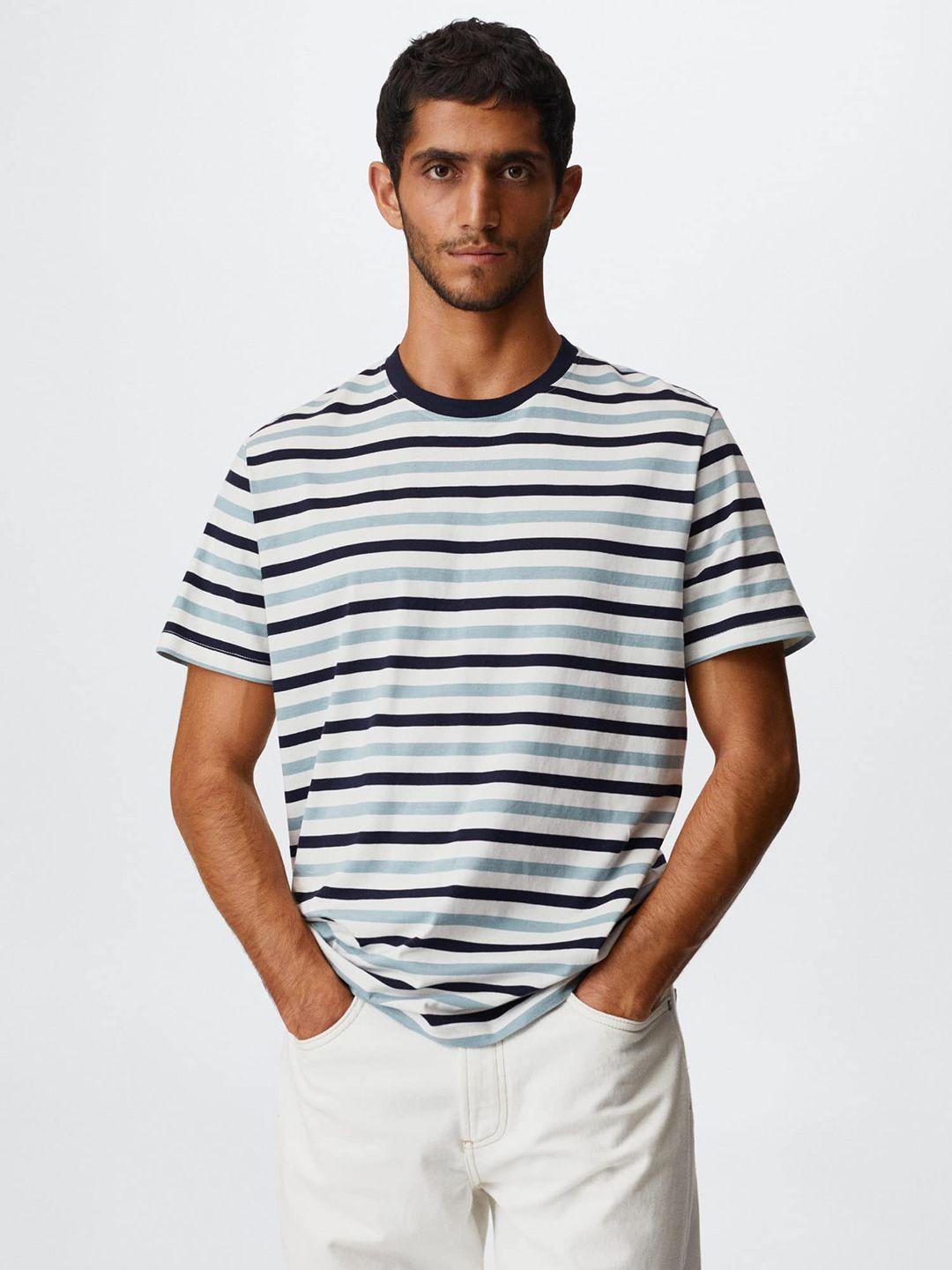 mango man striped pure cotton sustainable t-shirt