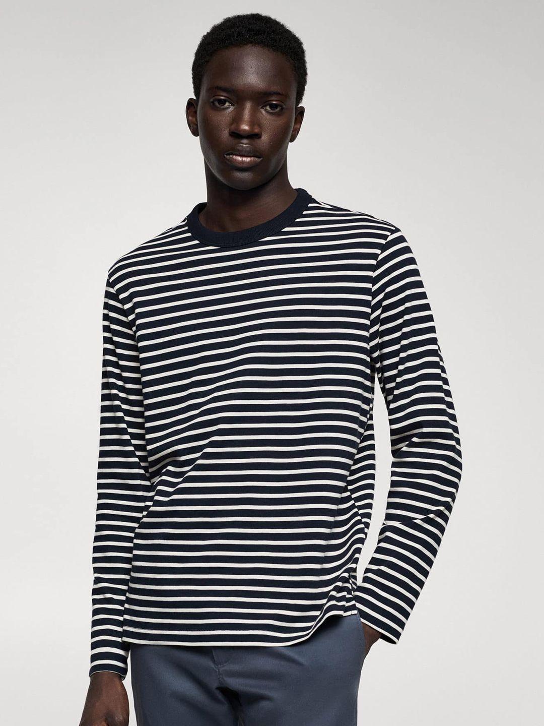 mango man striped sustainable cotton t-shirt