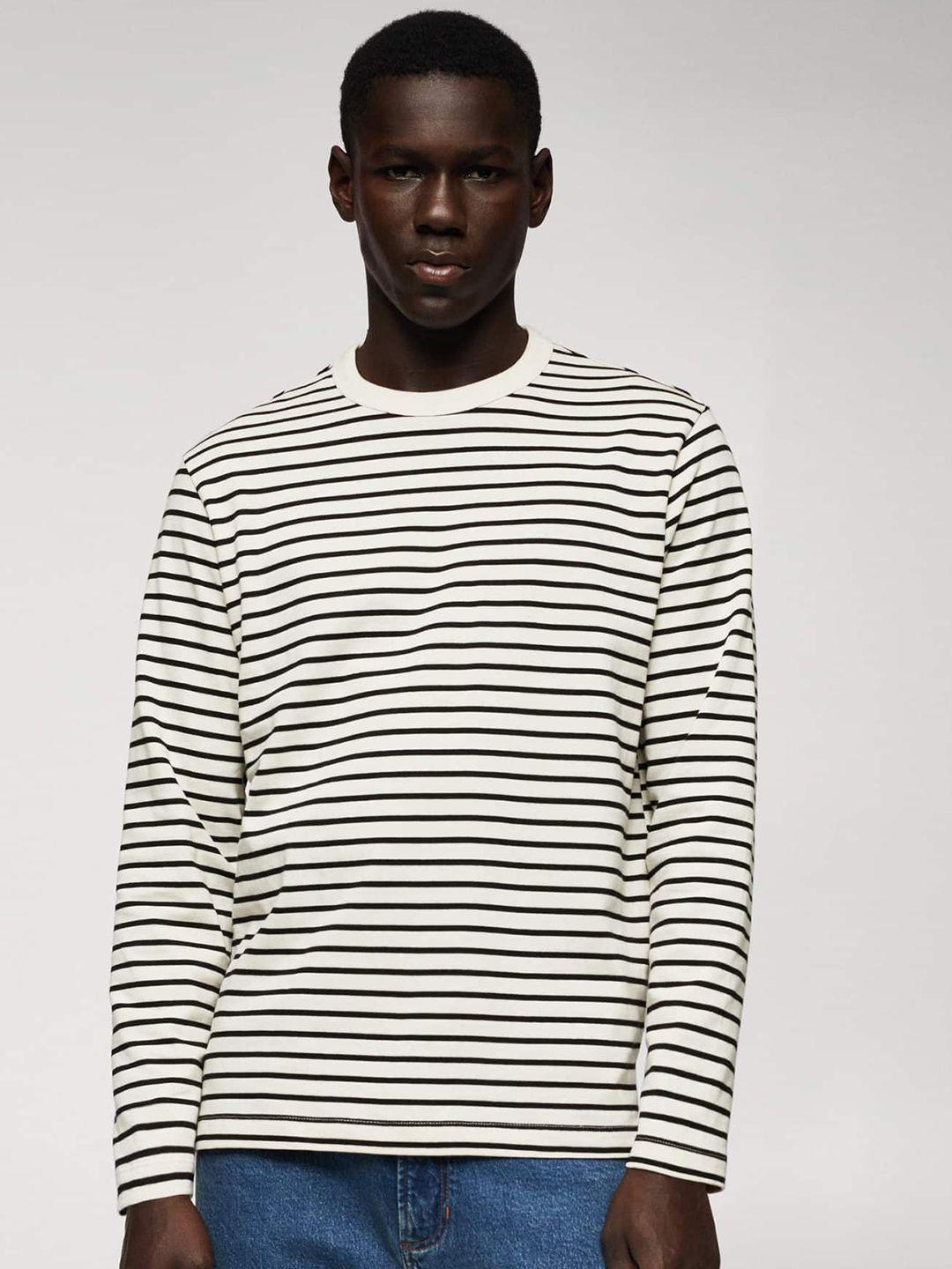 mango man striped sustainable cotton t-shirt
