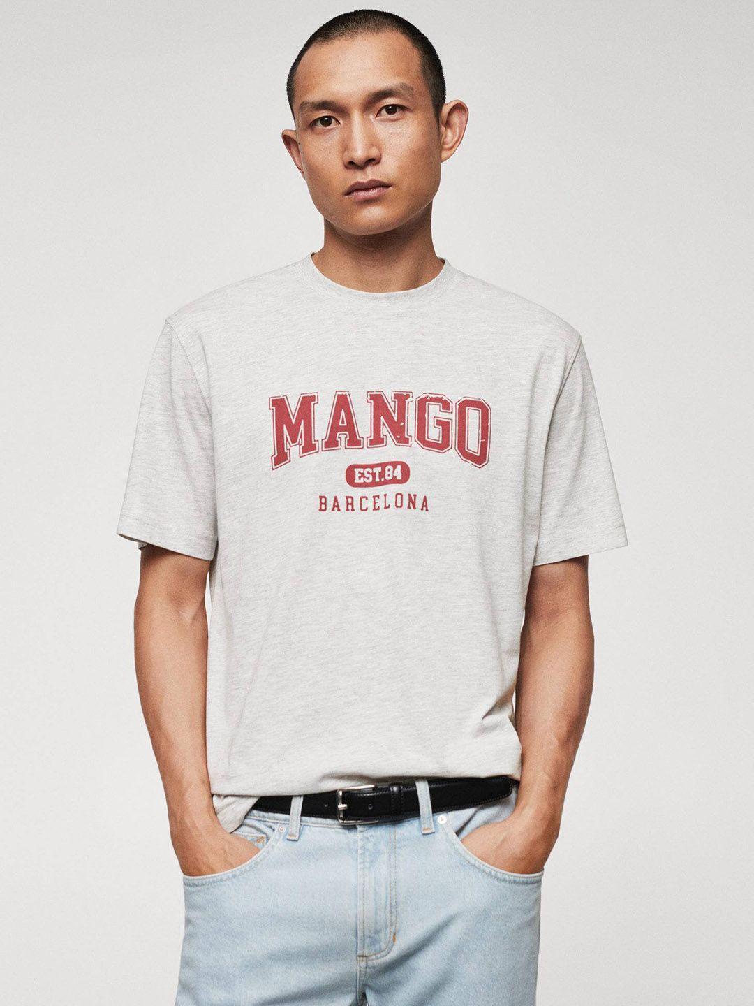 mango man sustainable brand logo printed regular fit t-shirt