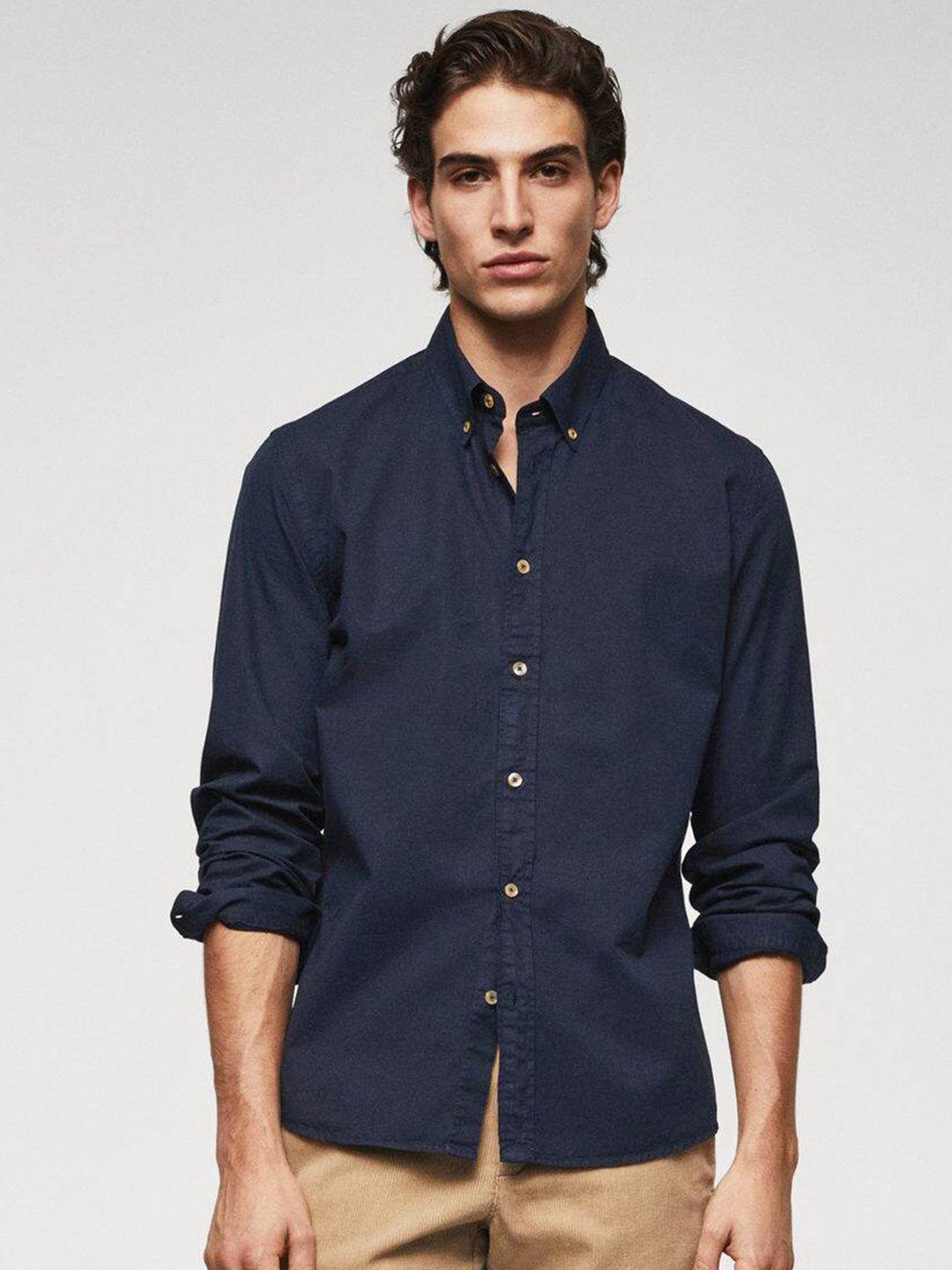 mango man sustainable button-down collar regular fit shirt