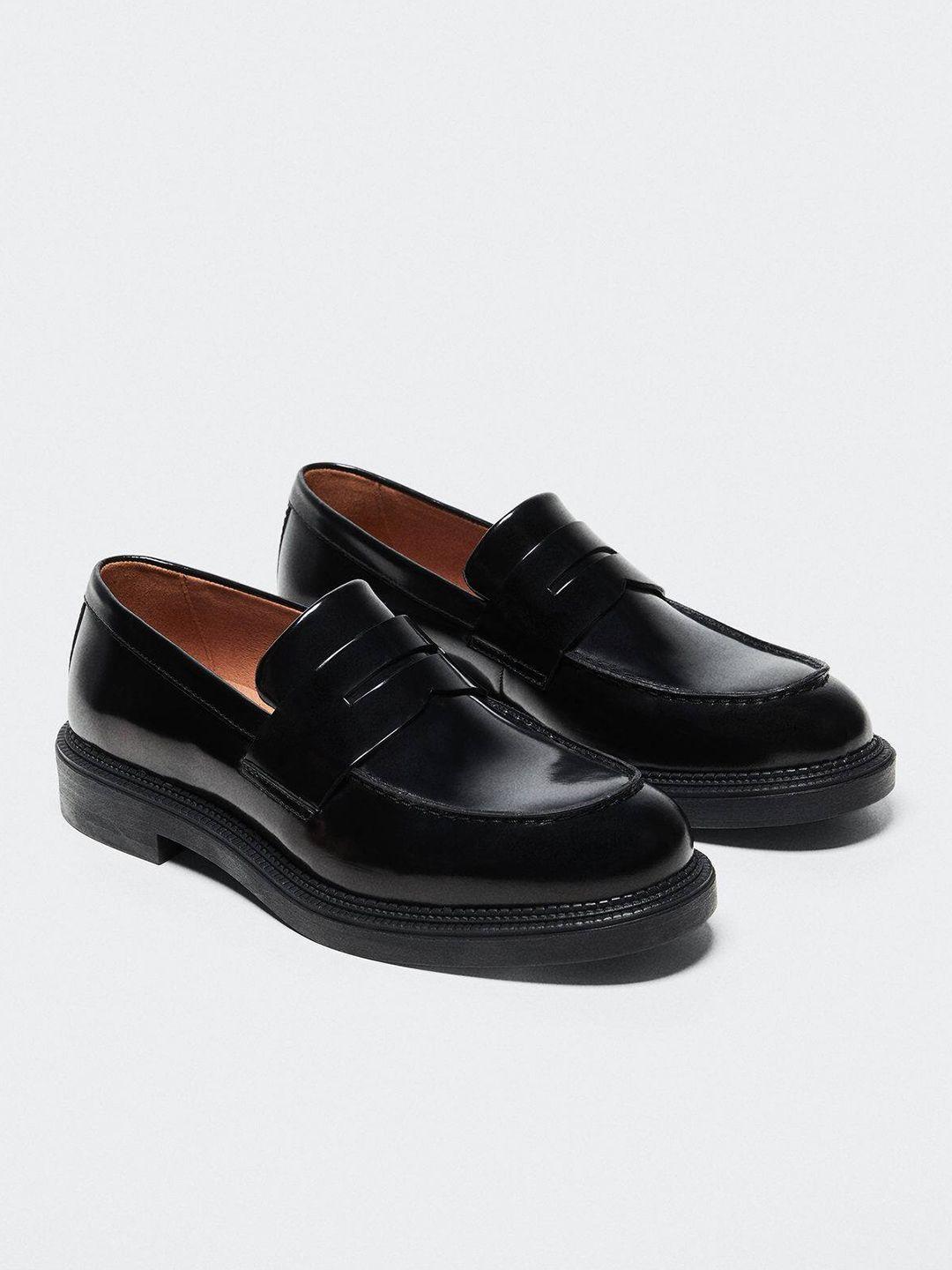 mango man sustainable leather formal penny loafers