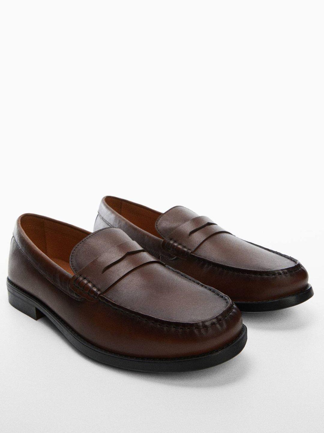 mango man sustainable leather penny loafers