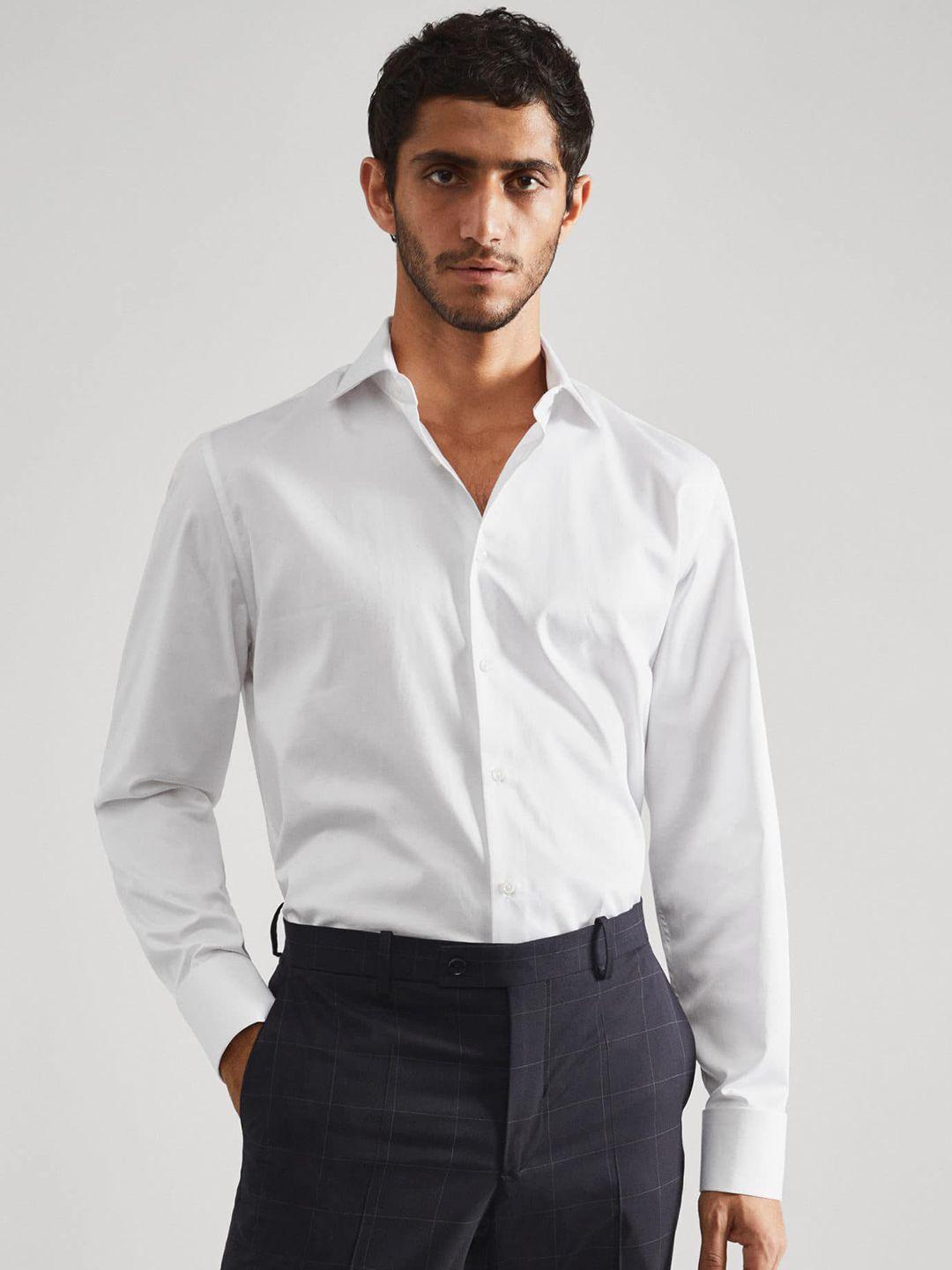 mango man sustainable pure cotton formal shirt with cufflinks