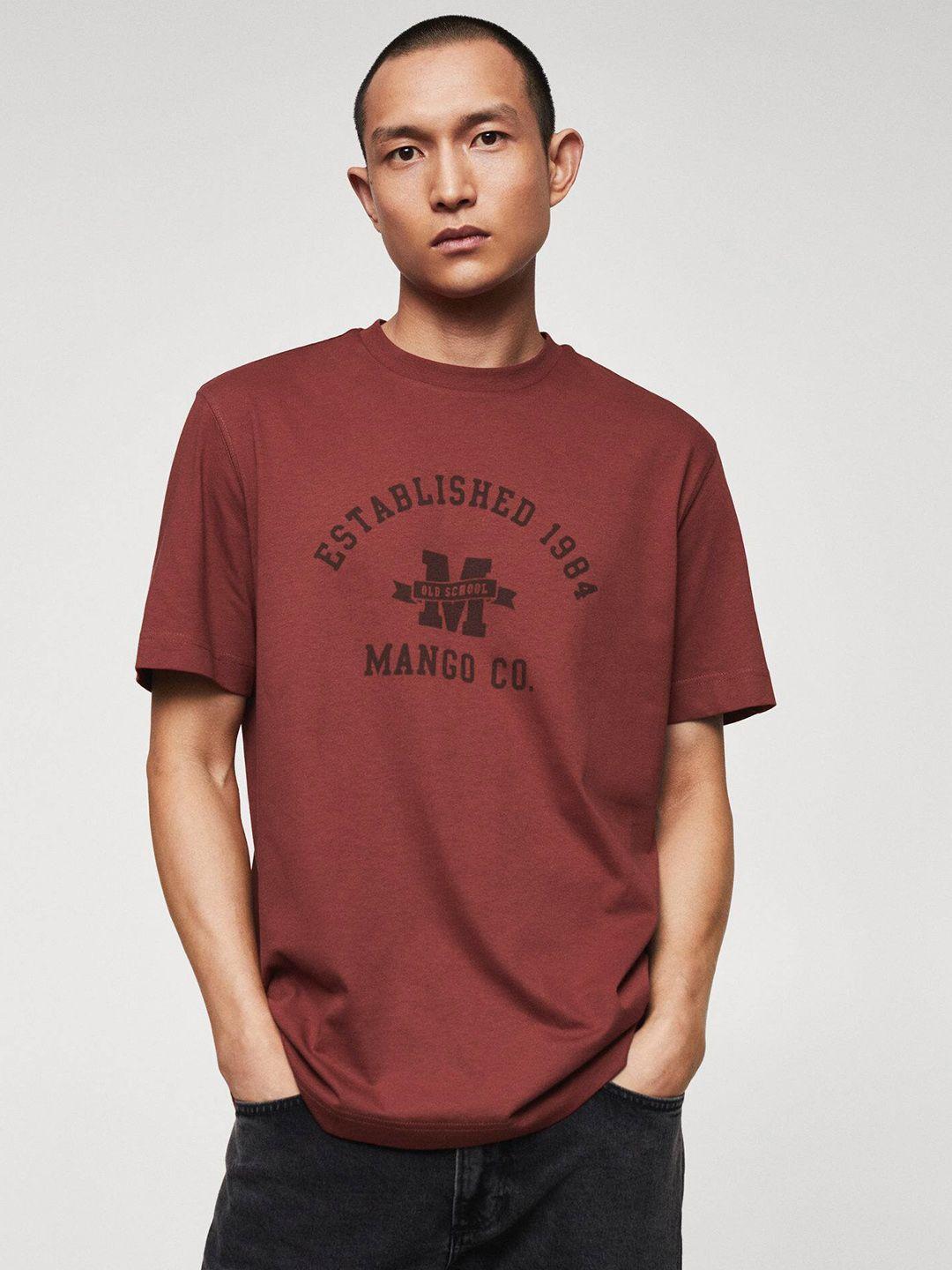 mango man sustainable pure cotton typography printed t-shirt