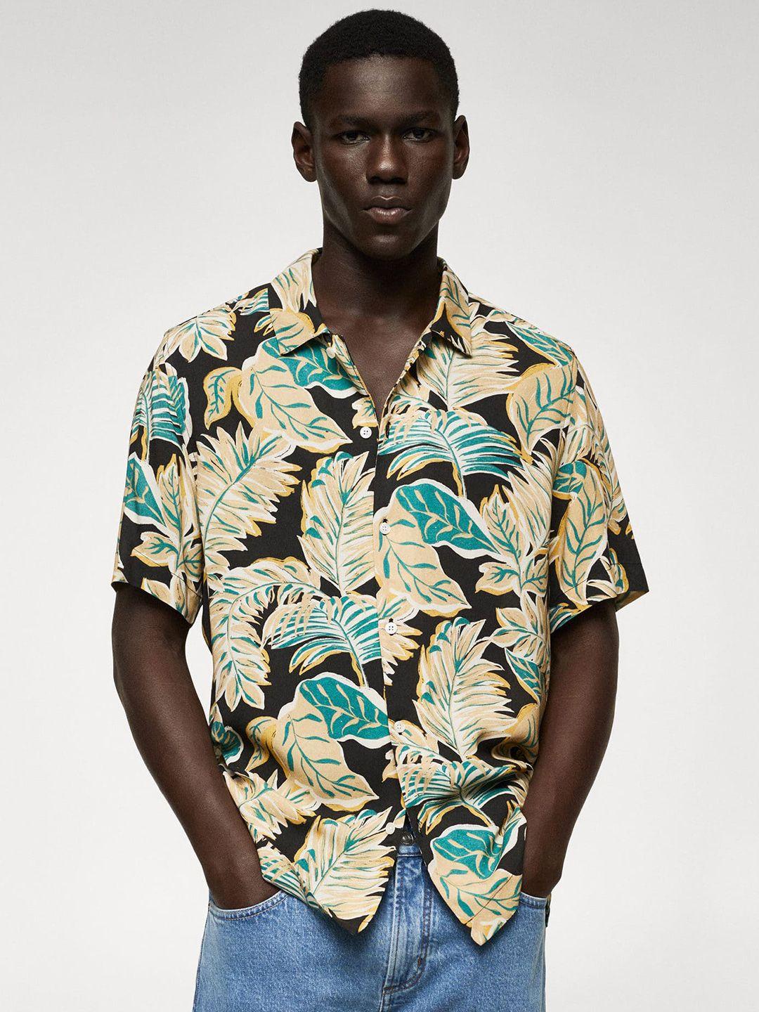 mango man sustainable tropical printed casual shirt