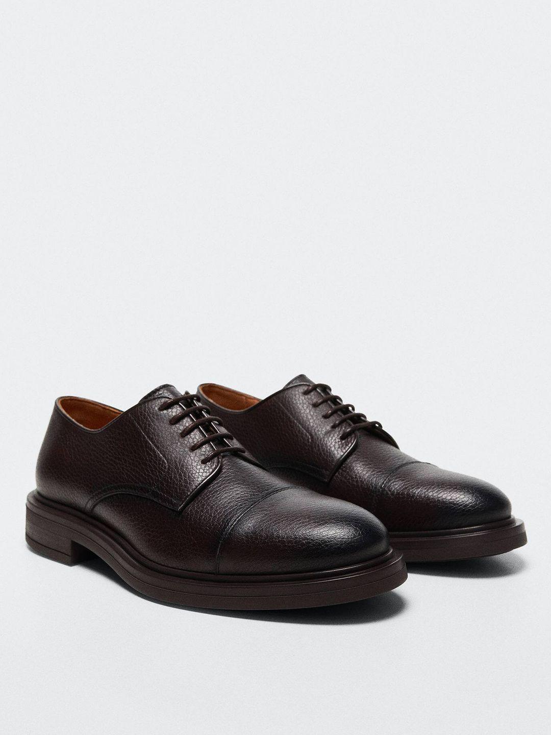 mango man textured leather sustainable formal derbys