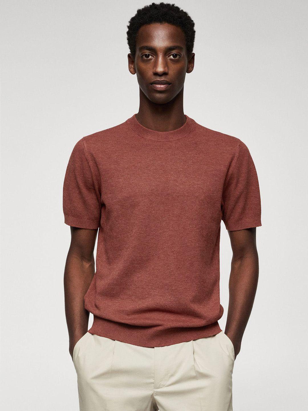 mango man textured regular fit t-shirt