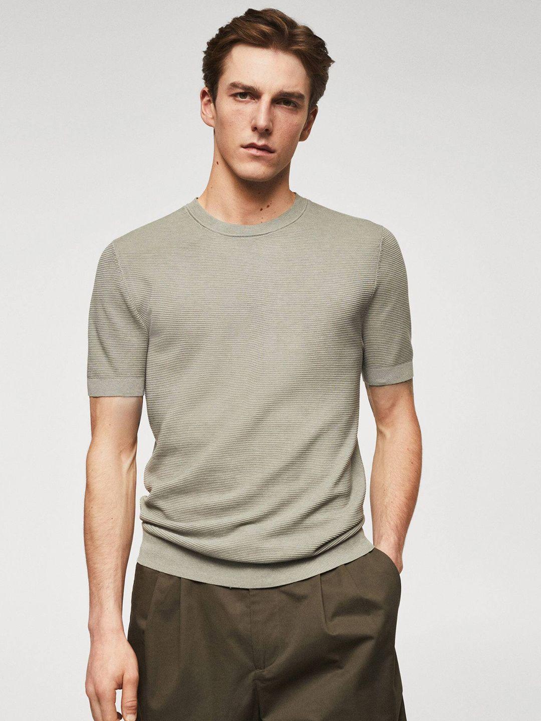 mango man textured slim fit t-shirt