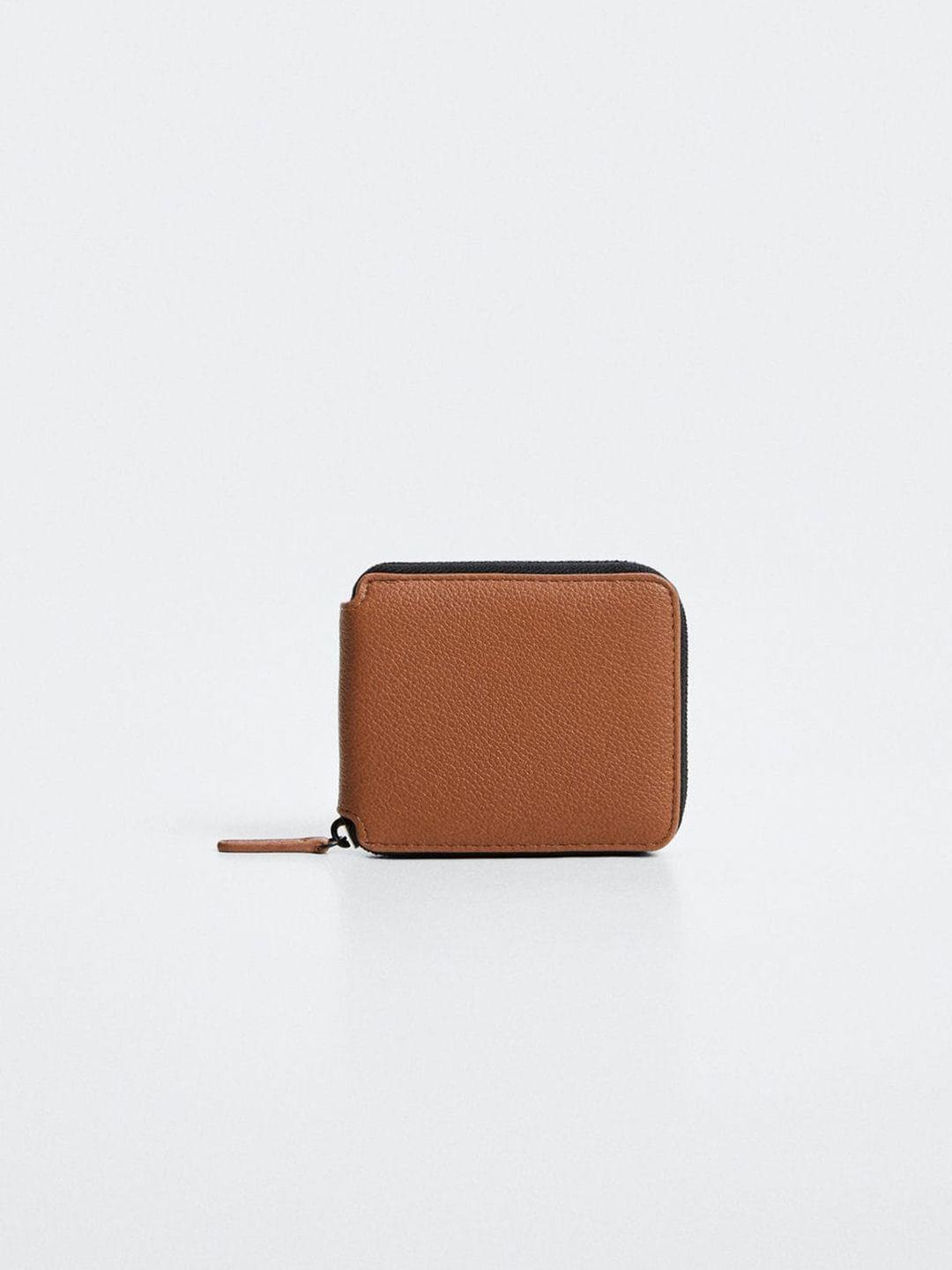 mango man textured sustainable zip around wallet