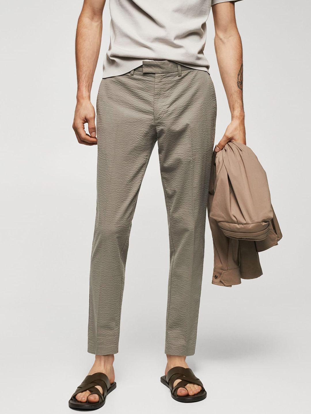 mango man textured trousers