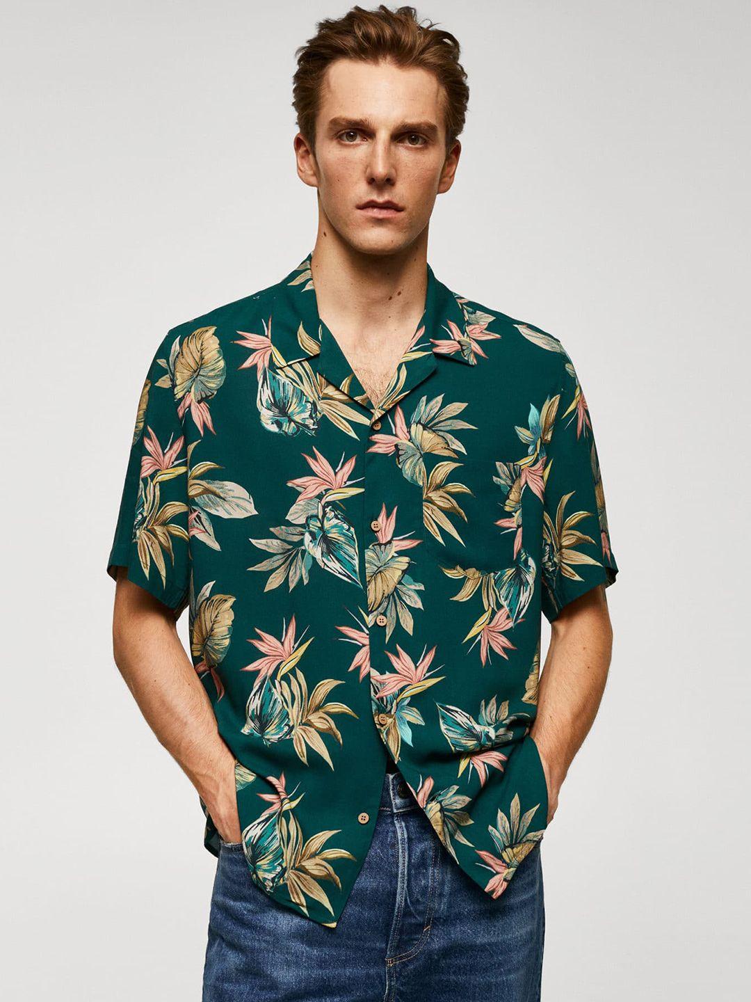 mango man tropical printed casual shirt