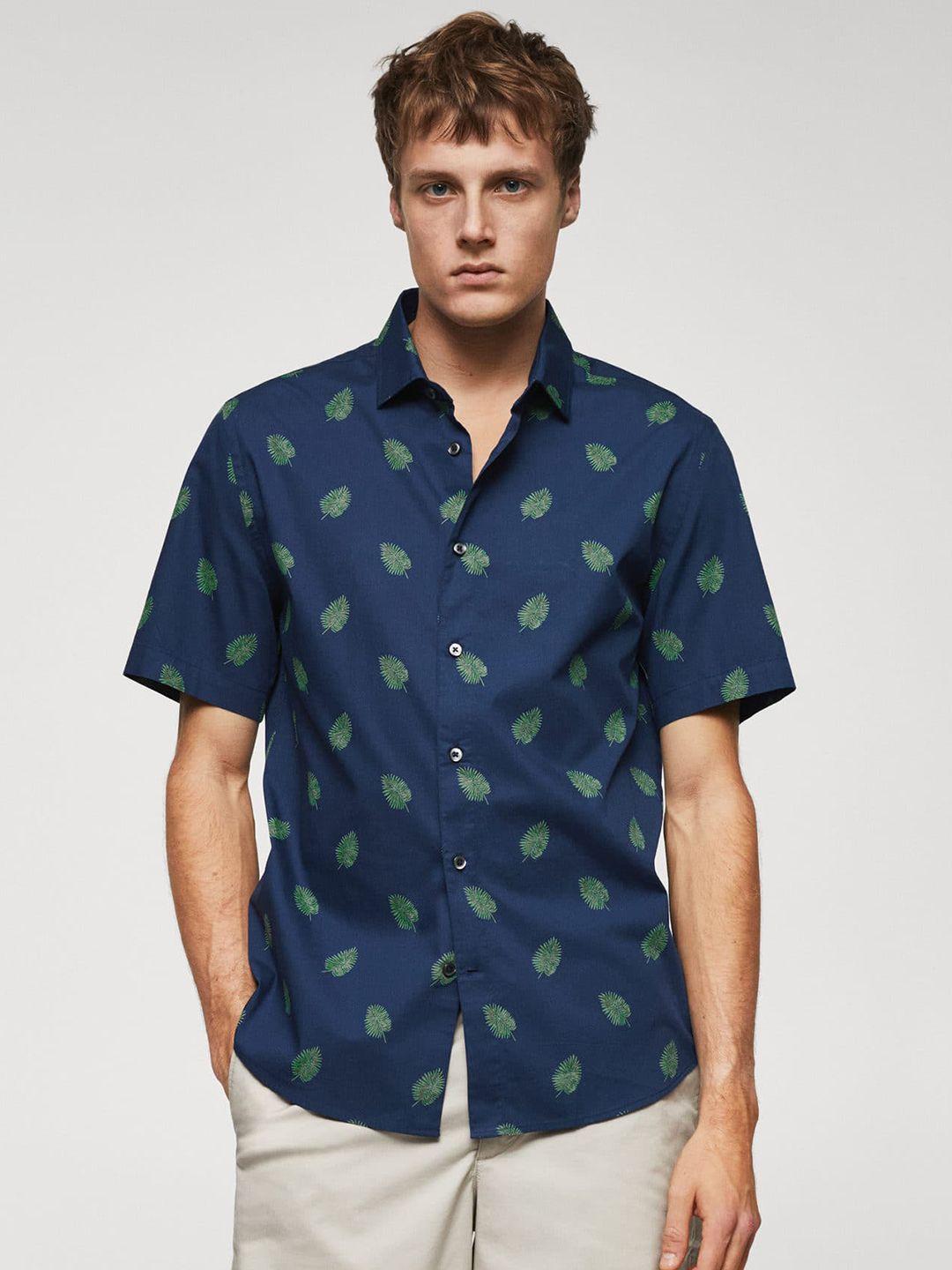 mango man tropical printed pure cotton casual shirt