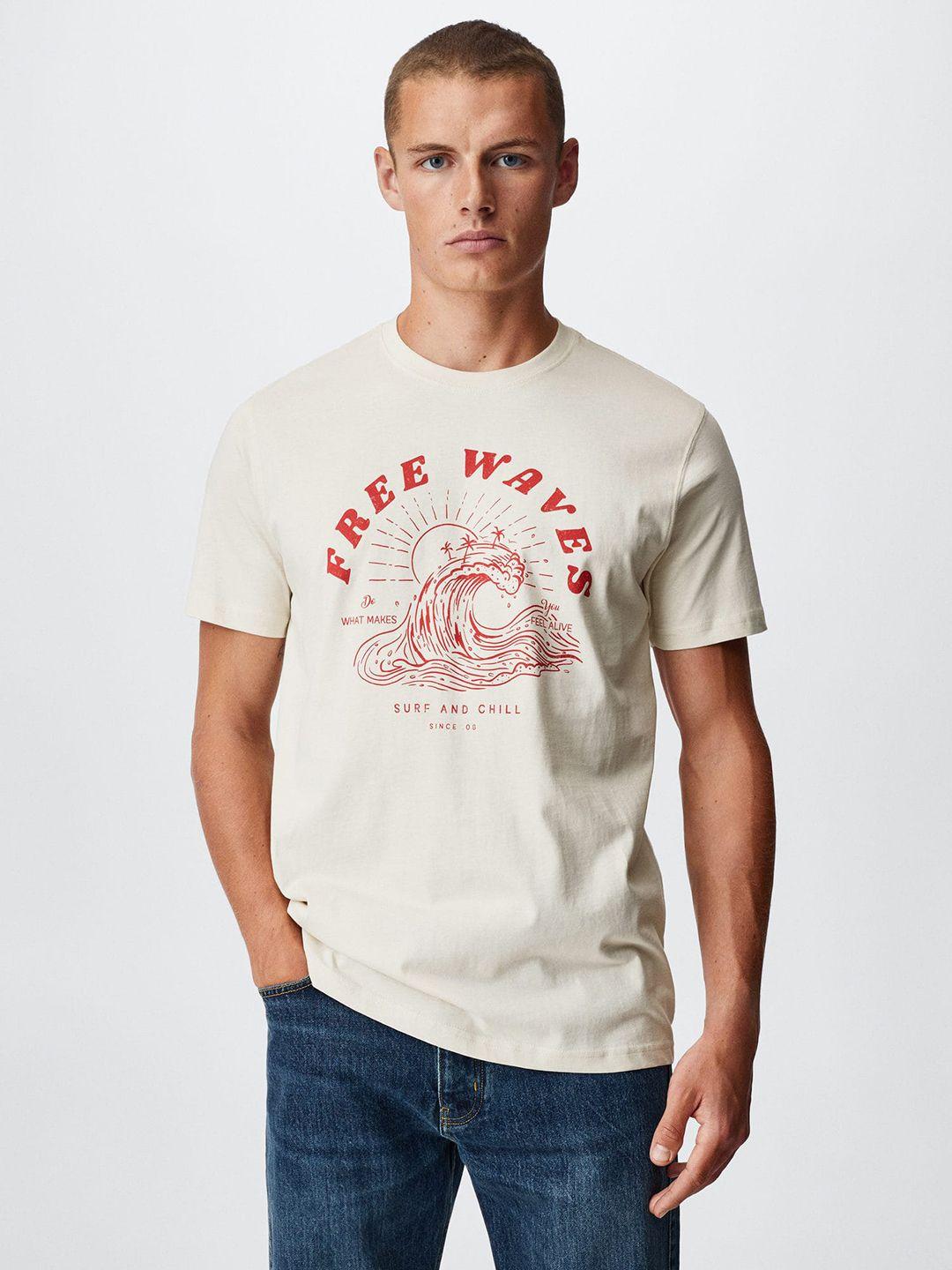 mango man typography printed pure cotton sustainable t-shirt