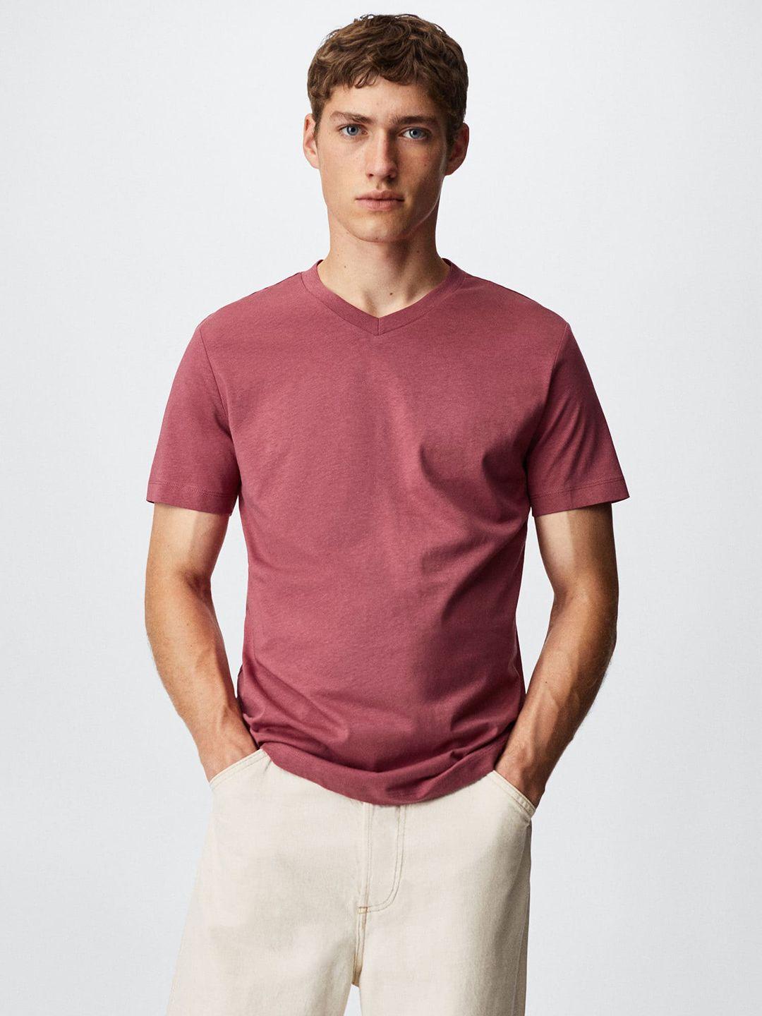 mango man v-neck pure cotton sustainable t-shirt