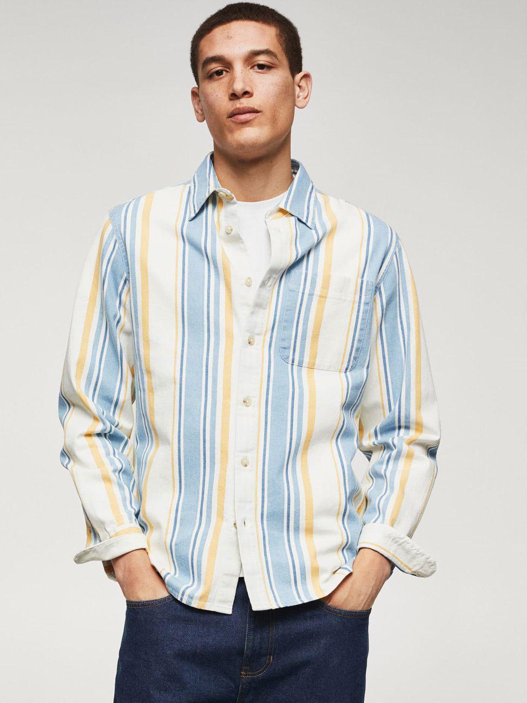 mango man vertical striped pure cotton shirt