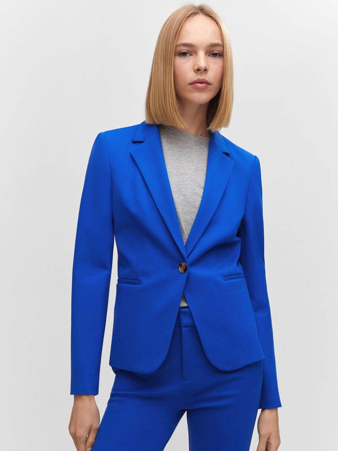 mango notched lapel fitted blazer