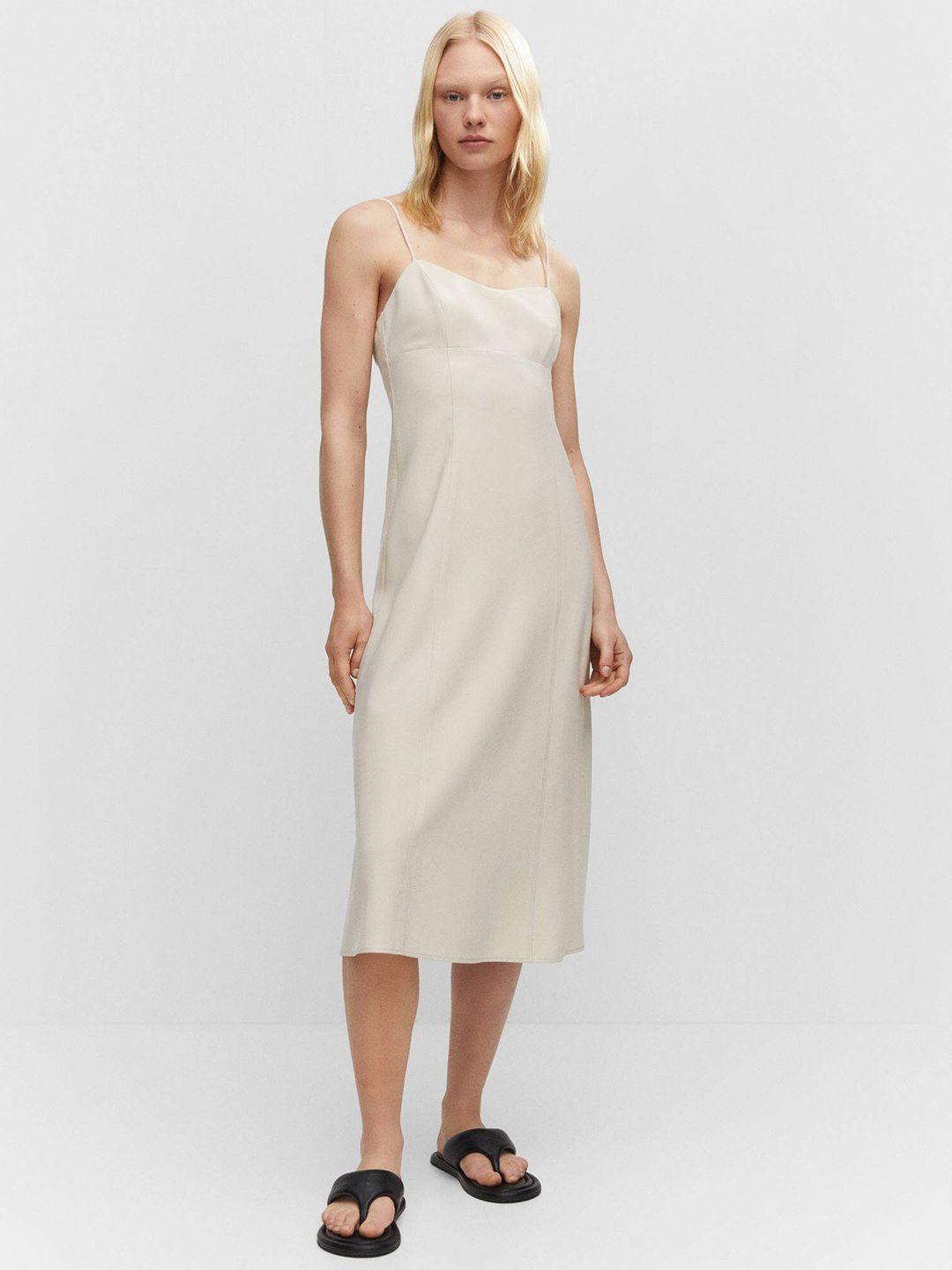 mango open-back slip midi dress