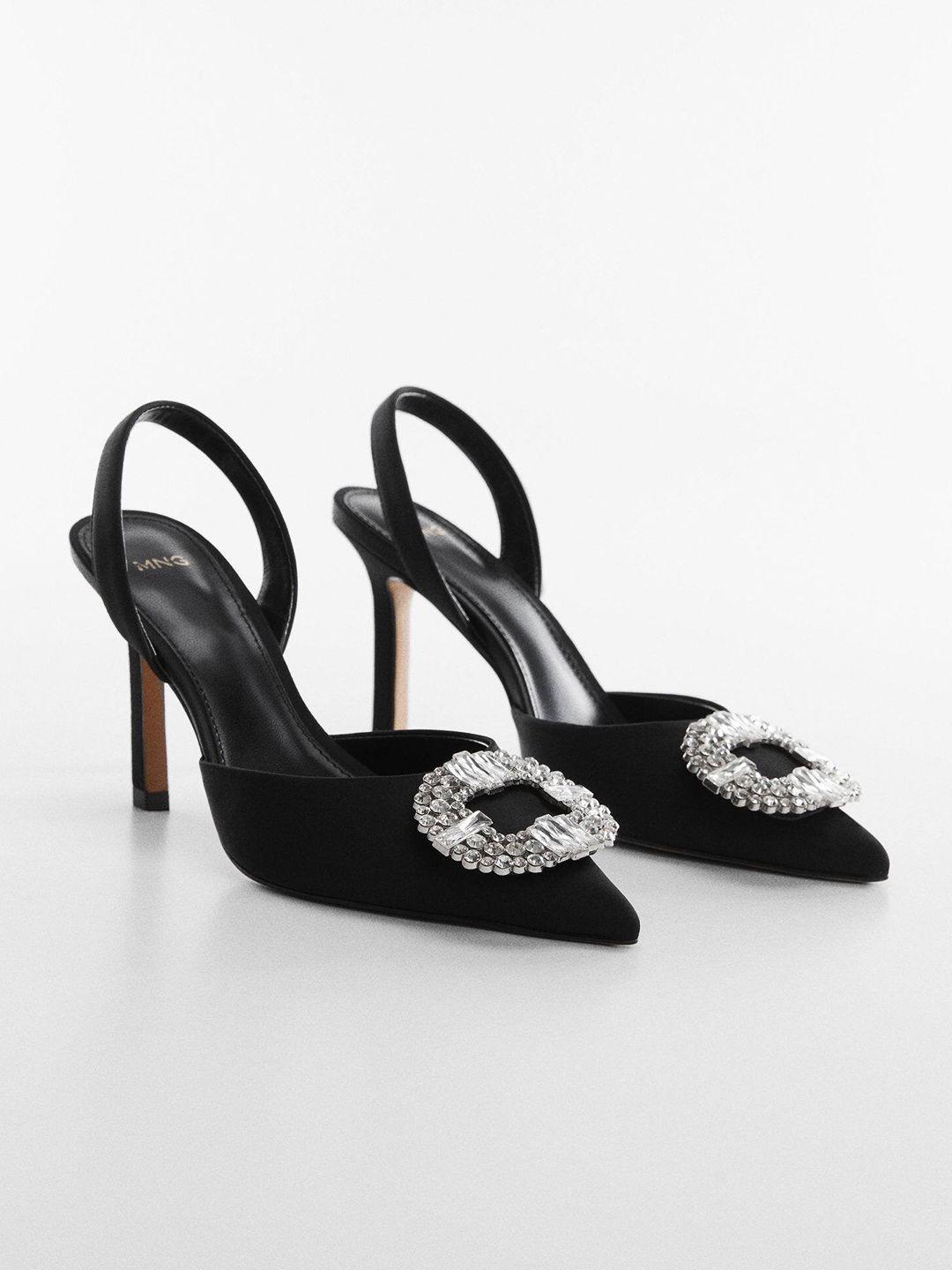 mango party stiletto pumps woith embellished buckle detail