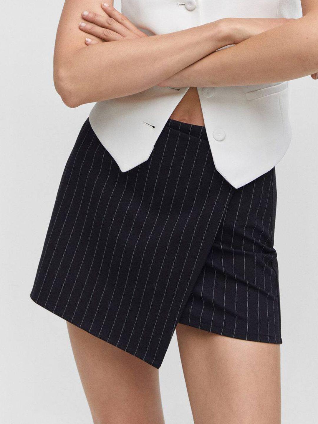 mango pinstripe mini wrap skirt