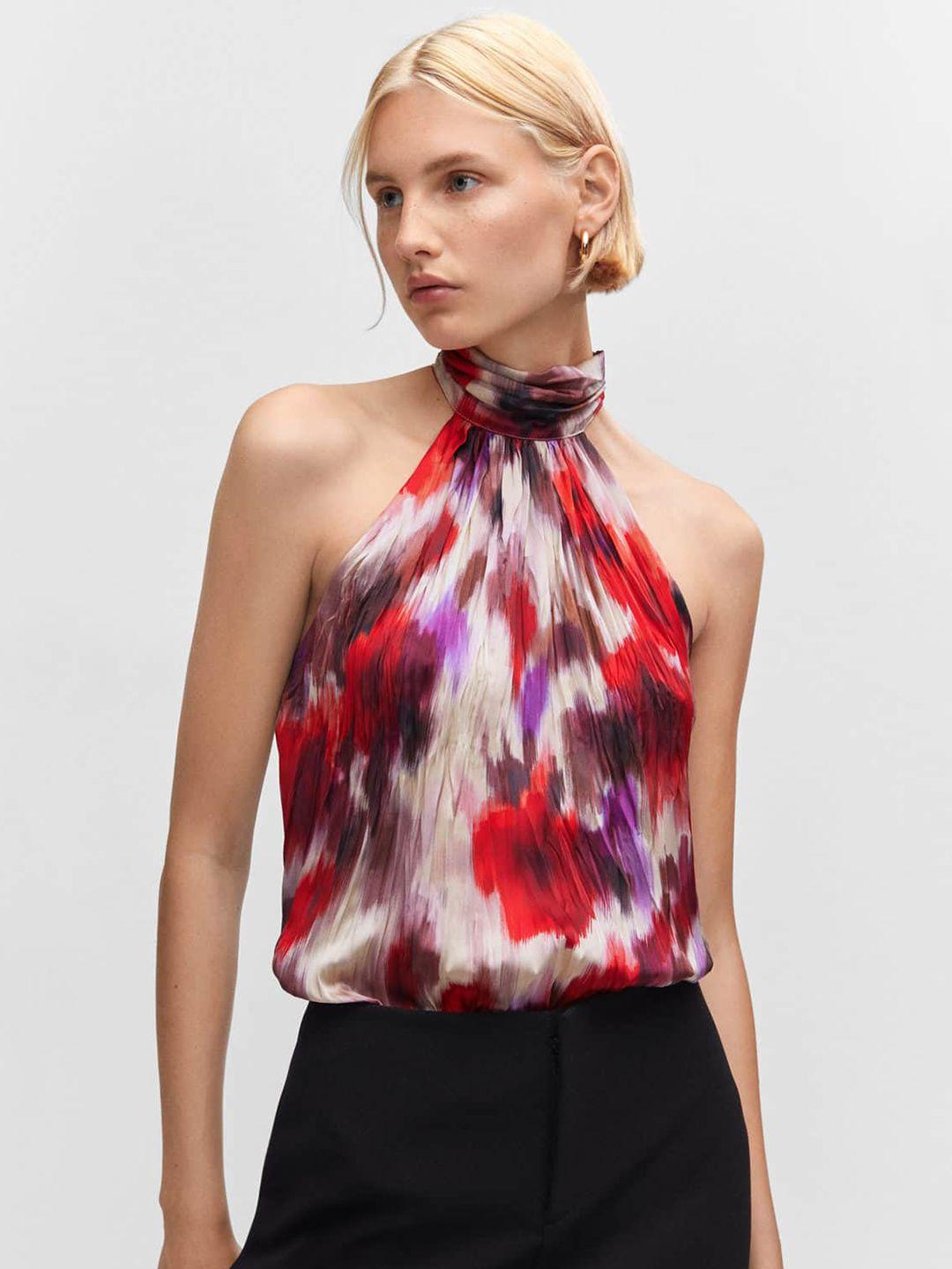 mango printed halter neck top